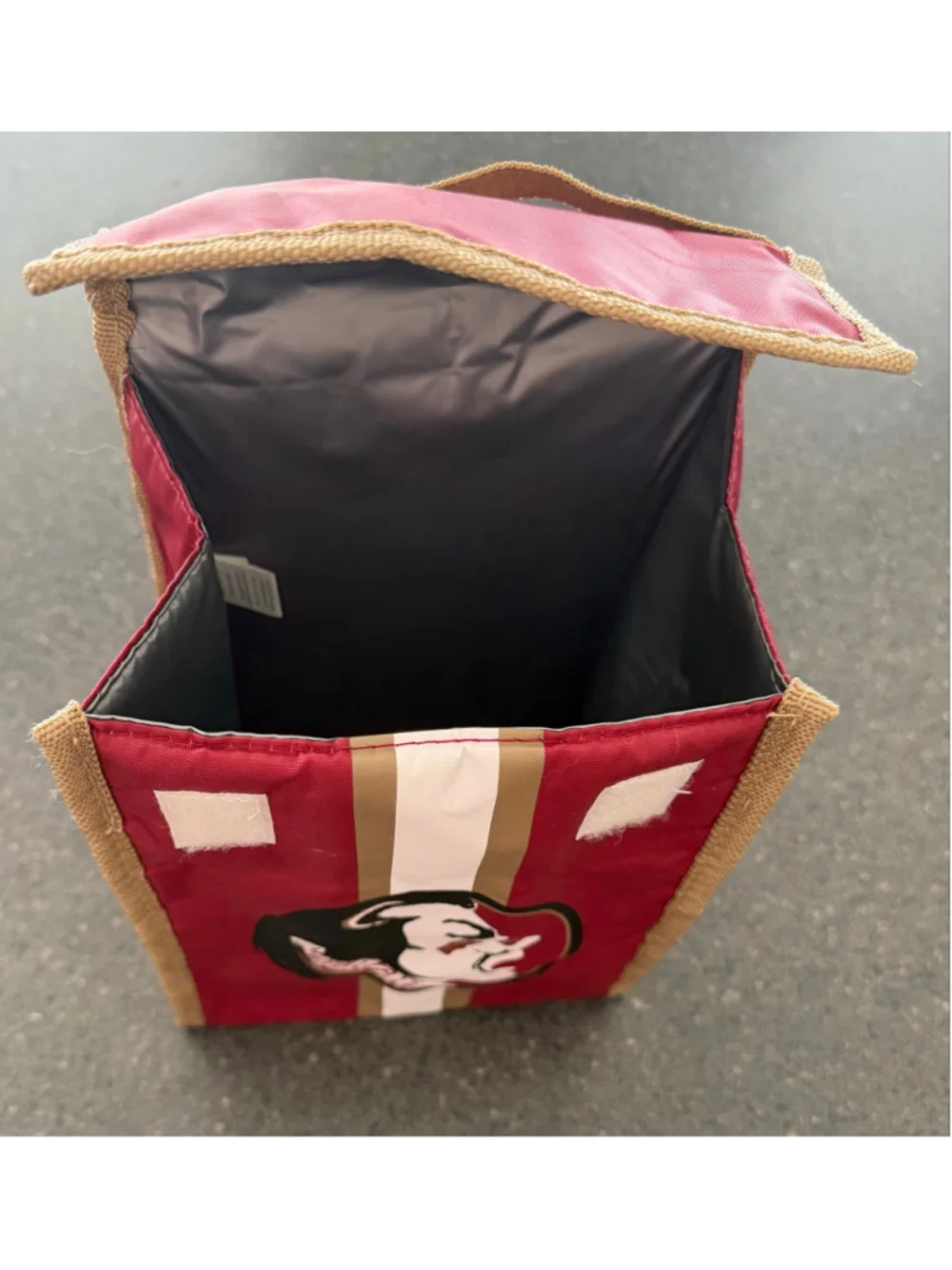 FSU Seminoles NCAA Insulated Lunch Bag Red Gold Vintage Florida State Lunchbox
